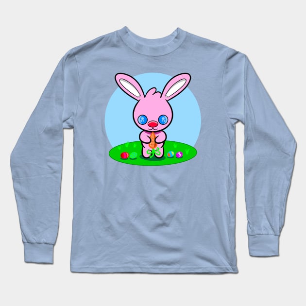 Easter Bunny Long Sleeve T-Shirt by RD Doodles